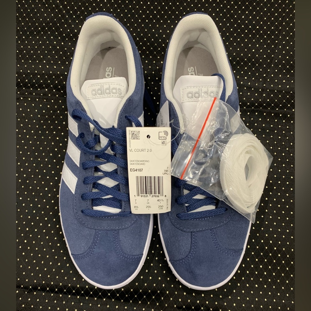 Brand New women’s adidas VL Court 2.0 size 8.5 blue skateboarding